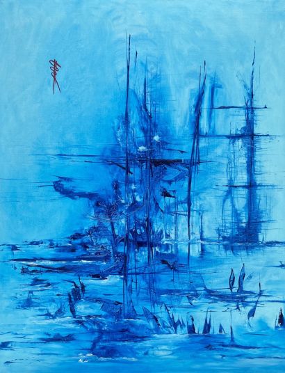 Immobile dans l’azur après un long voyage  - a Paint Artowrk by GESBERT DE LÍNEA